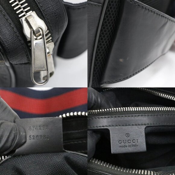 GUCCI Logo GG Pattern Tiger Bum Bag Supreme Leather - Black - Picture 14 of 15